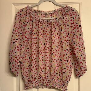 Colorful Sheer Blouse with Floral Print